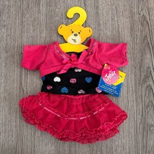 Build A Bear x Justice pink top & skirt outfit